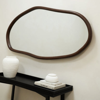 Aaliyah - Dark Wood Irregular Wall Mirror 150cm x 75cm