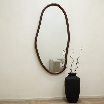 Aaliyah - Dark Wood Irregular Wall Mirror 150cm x 75cm