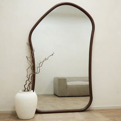 Aaliyah - Extra Large Full Length Dark Wood Irregular Mirror 180cm x 110cm