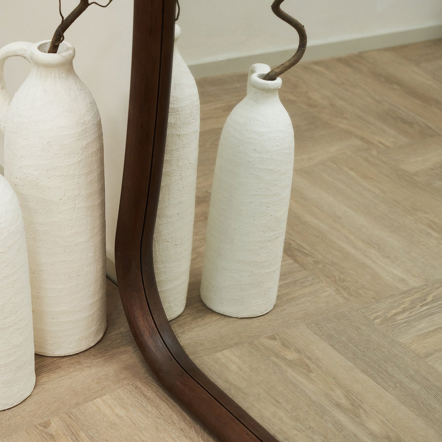 Aaliyah - Full Length Dark Wood Irregular Mirror 180cm x 80cm