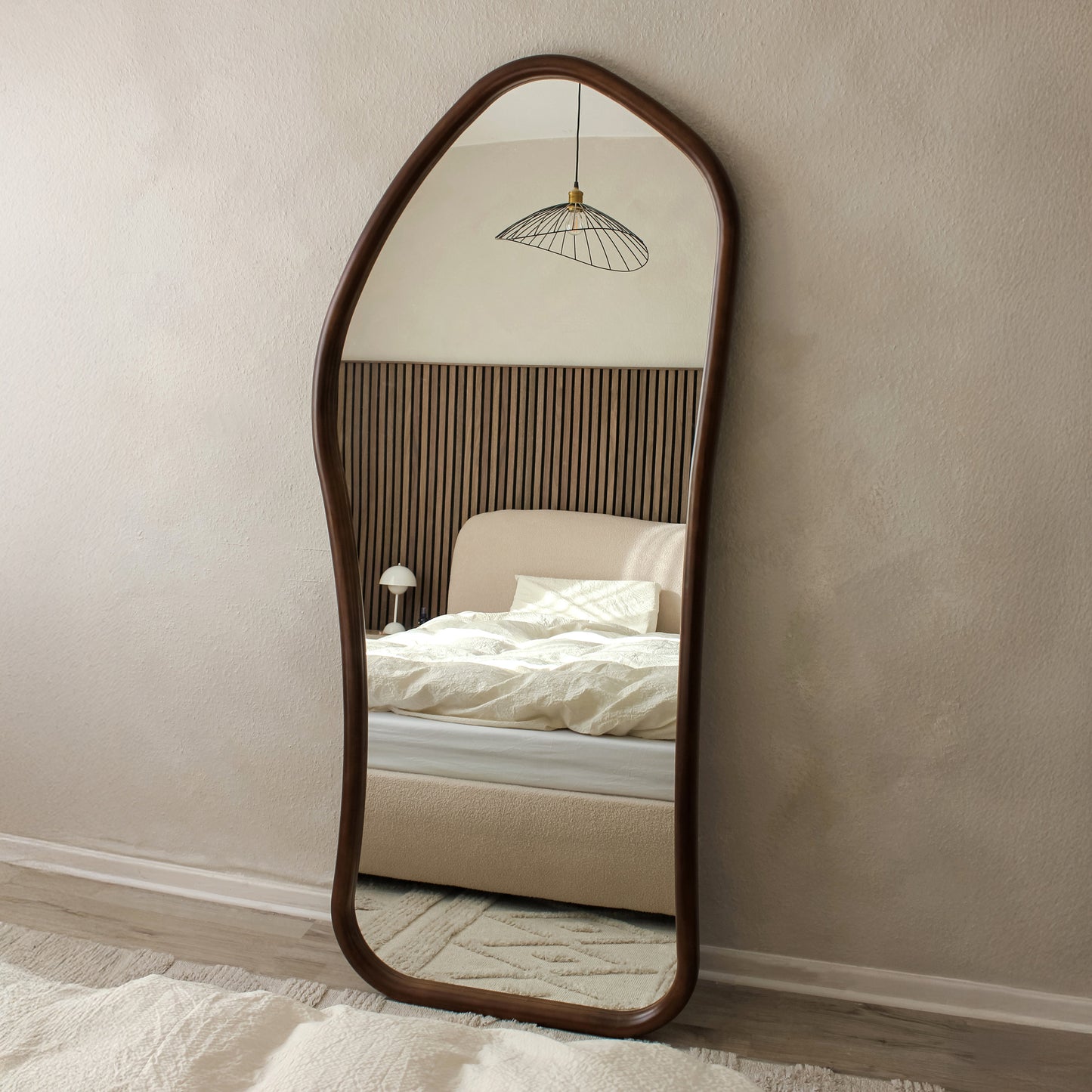 Aaliyah - Full Length Dark Wood Irregular Mirror 180cm x 80cm