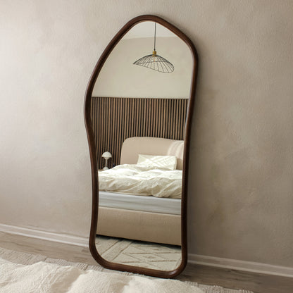 Aaliyah - Full Length Dark Wood Irregular Mirror 180cm x 80cm