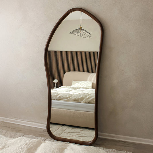 Aaliyah - Full Length Dark Wood Irregular Mirror 180cm x 80cm