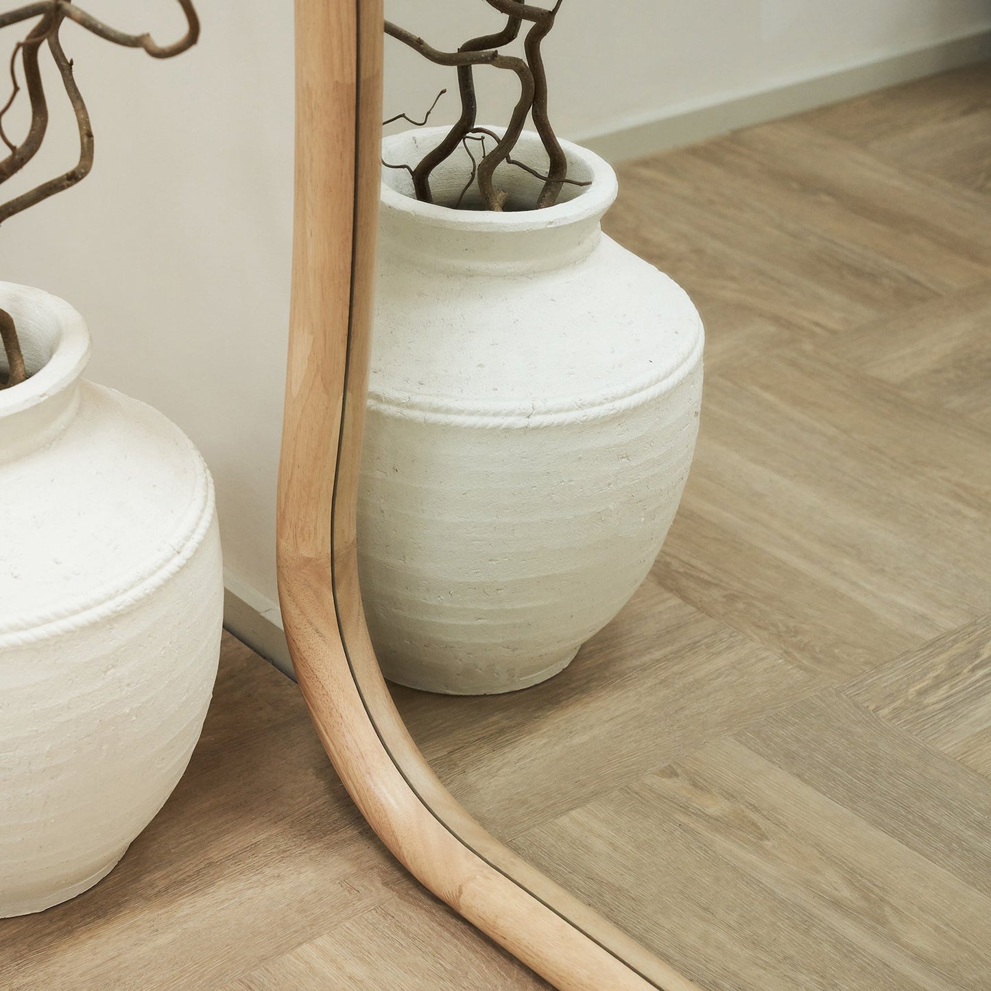 Aaliyah - Extra Large Full Length Light Wood Irregular Mirror 180cm x 110cm