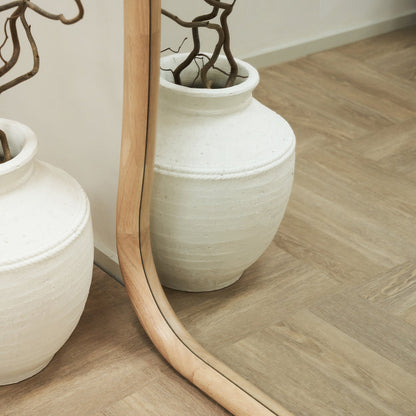 Aaliyah - Extra Large Full Length Light Wood Irregular Mirror 180cm x 110cm