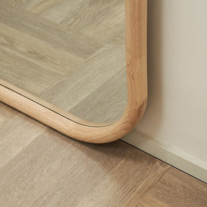 Aaliyah - Extra Large Full Length Light Wood Irregular Mirror 180cm x 110cm