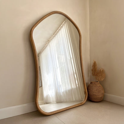 Aaliyah - Extra Large Full Length Warm Wood Irregular Mirror 180cm x 110cm