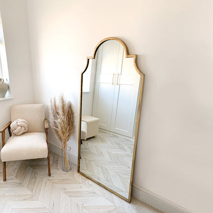 Alexandria - Gold Industrial Arched Metal Full Length Mirror 159cm x 70cm