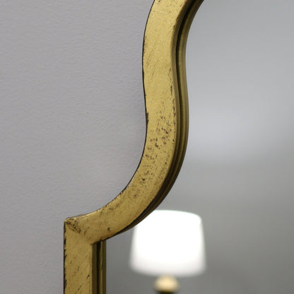 Algiers - Large Full Length Gold Arched Metal Mirror 150cm x 60cm