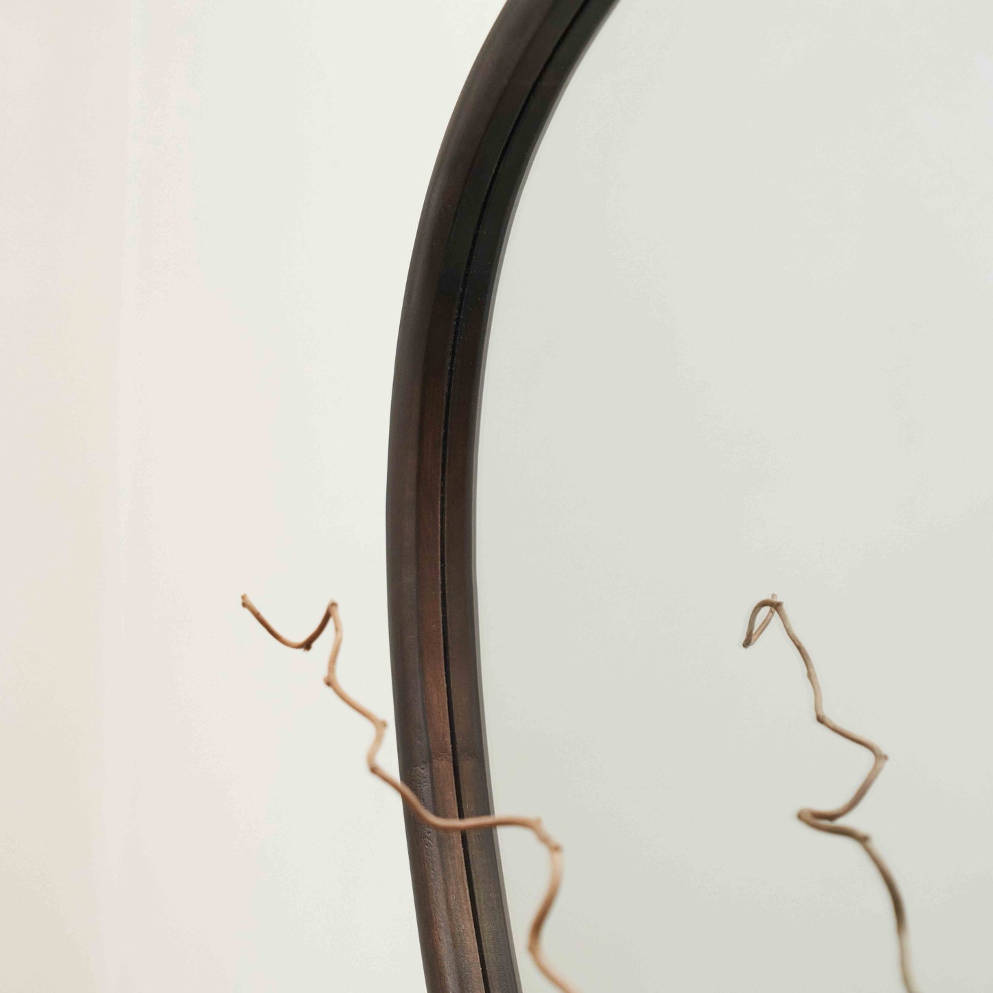 Aaliyah - Dark Wood Irregular Wall Mirror 110cm x 80cm