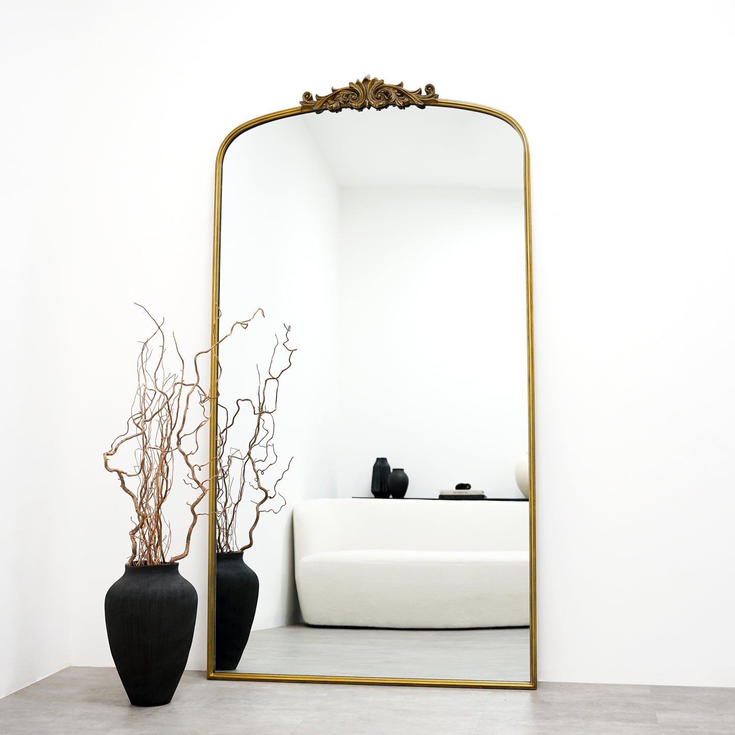 Amelia - Full Length Gold Arched Metal Mirror 186cm x 100cm
