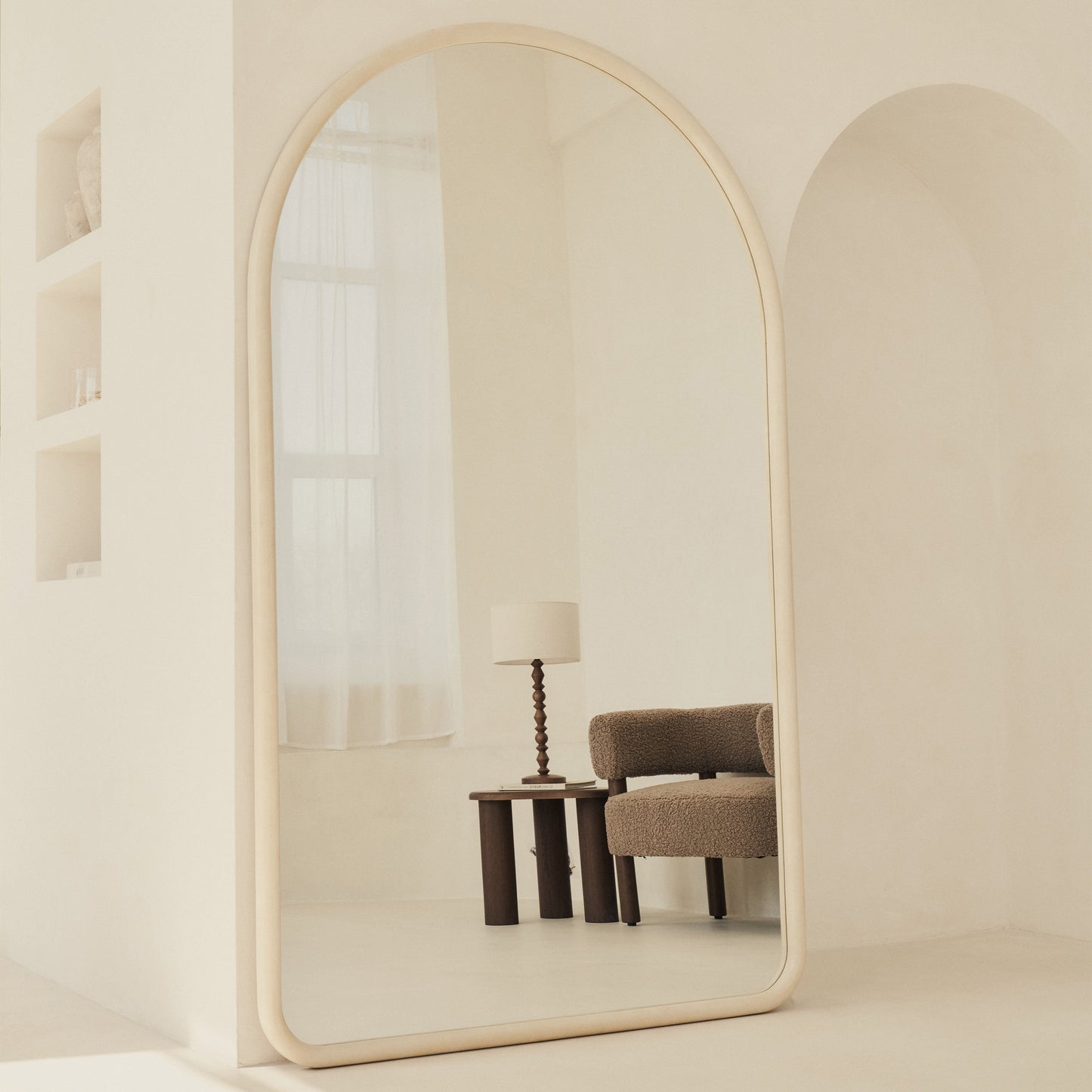 Amora - Full Length Extra Large Arched Concrete Mirror 200cm x 120cm