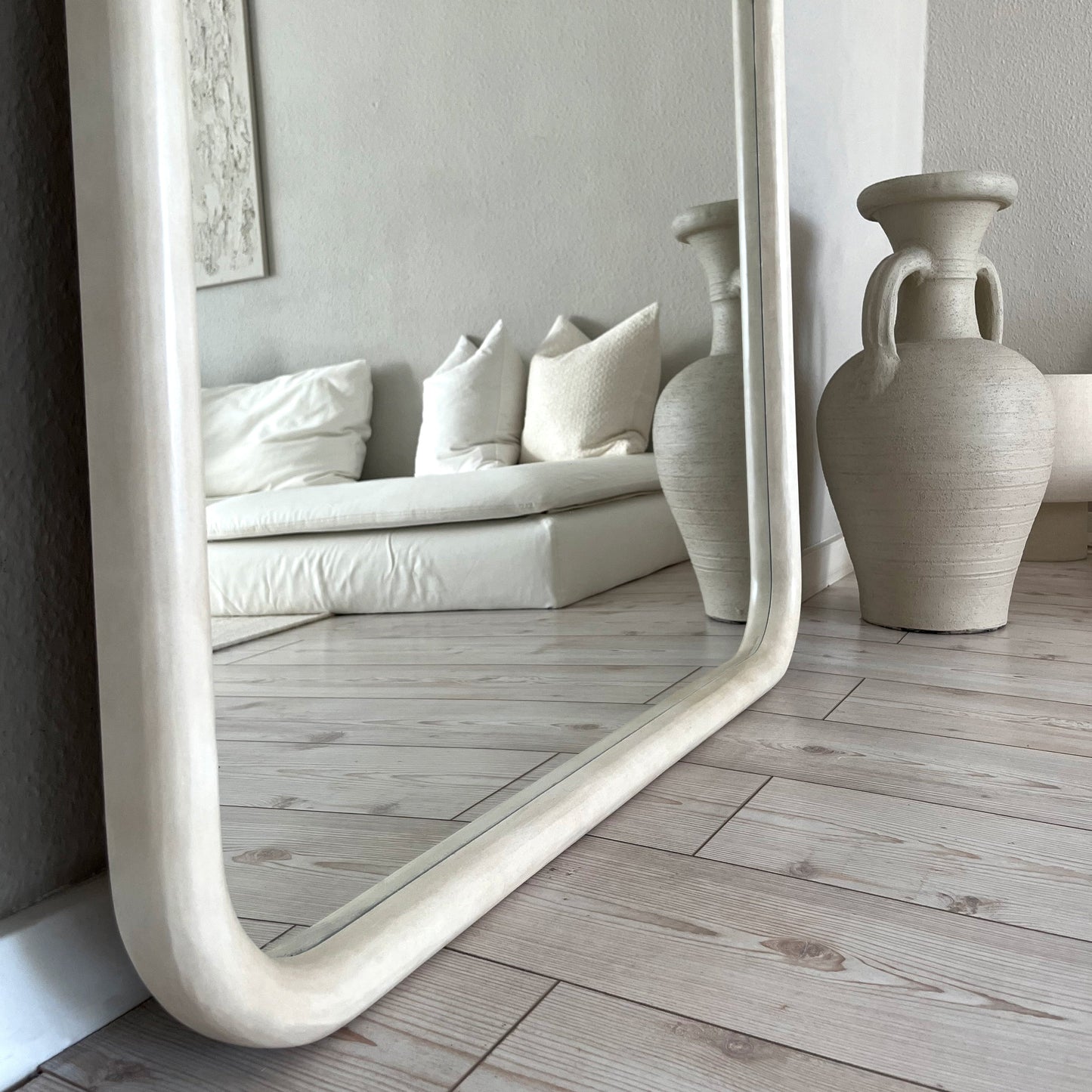 Amora - Extra Large Full Length Arched Concrete Mirror 190cm x 100cm