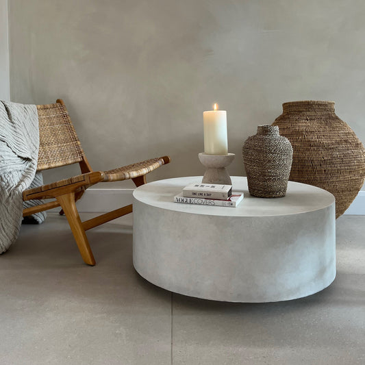 Angelo - Minimal Concrete Round Coffee Table Large