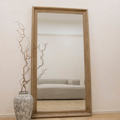 Antoine - Full Length Extra Large Washed Wood Rectangular Mirror 185cm x 100cm