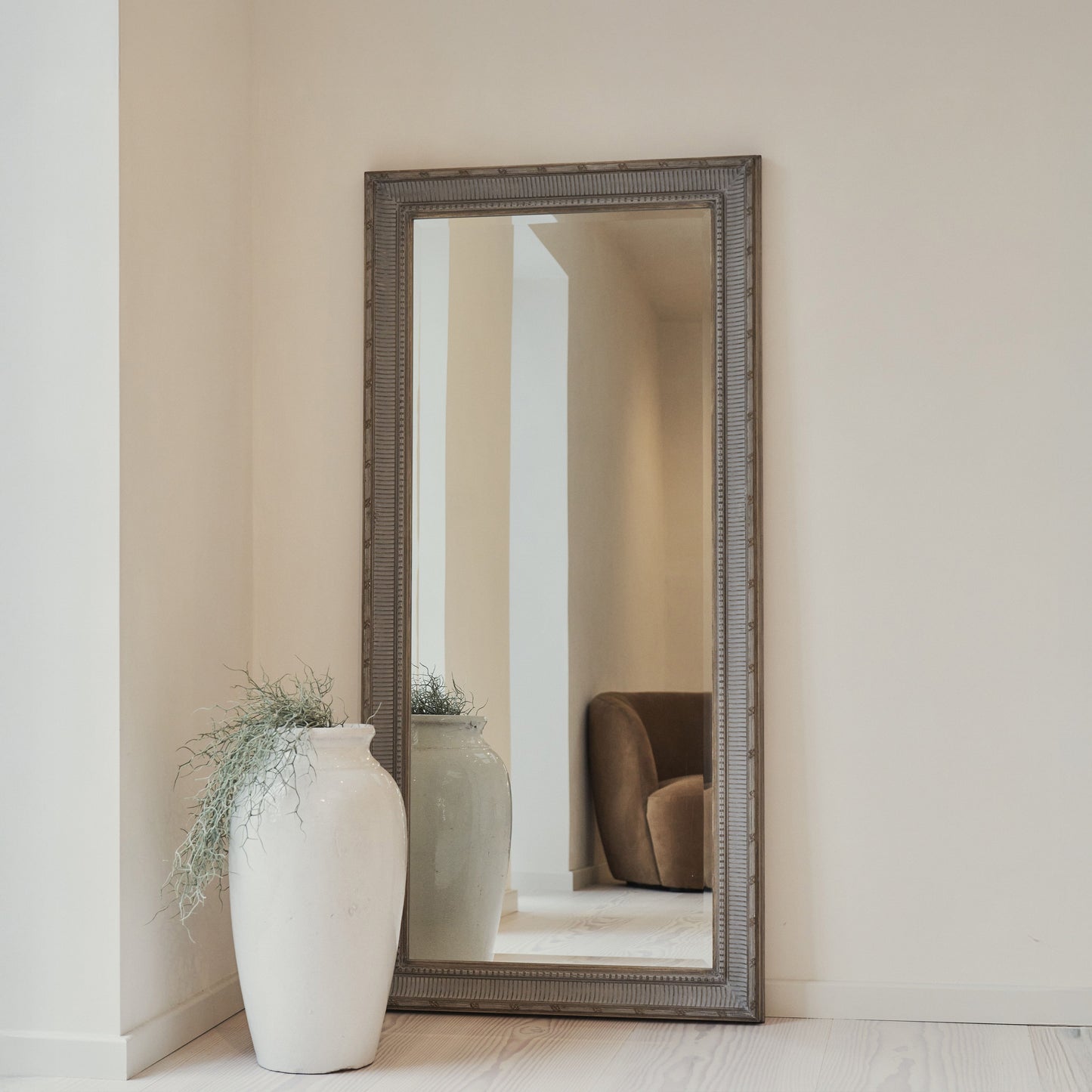 Antoine - Full Length Large Washed Wood Rectangular Mirror 166cm x 79cm