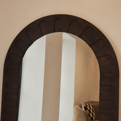 Valor - Dark Wood Extra Large Premium Arched Mirror 190cm x 110cm