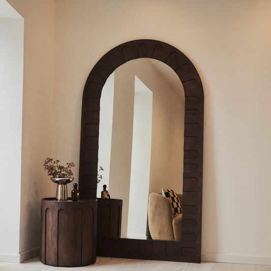 Valor - Dark Wood Extra Large Premium Arched Mirror 190cm x 110cm