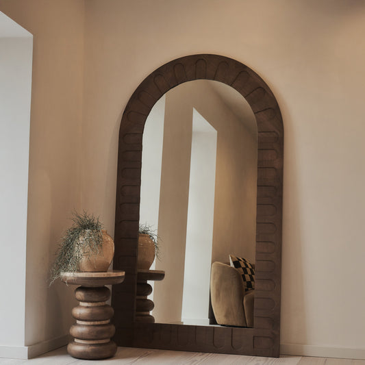 Valor - Warm Wood Extra Large Premium Arched Mirror 190cm x 110cm
