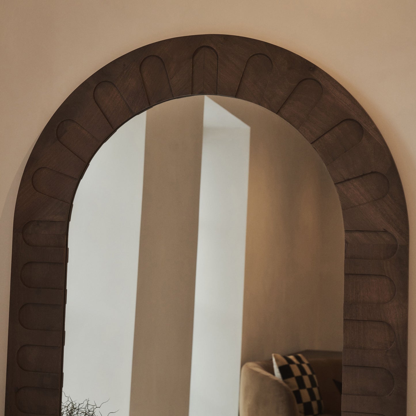 Valor - Warm Wood Extra Large Premium Arched Mirror 190cm x 110cm
