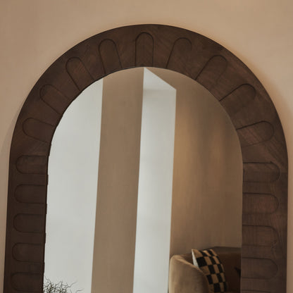 Valor - Warm Wood Extra Large Premium Arched Mirror 190cm x 110cm
