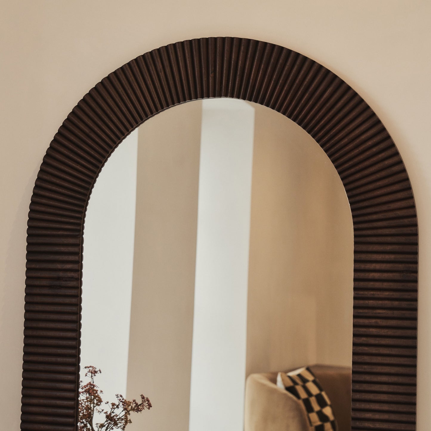 Sloane - Dark Wood Extra Large Premium Arched Mirror 180cm x 100cm