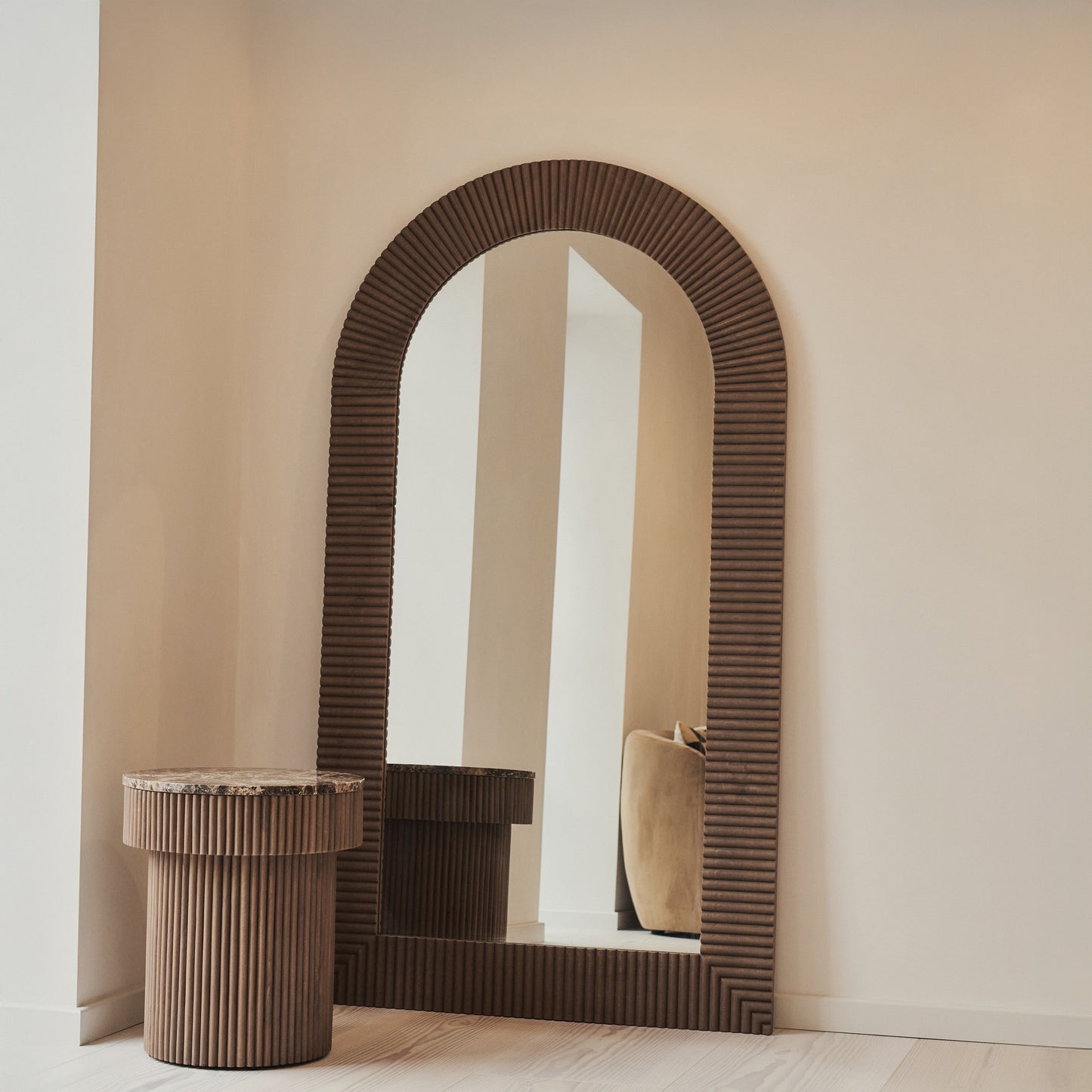 Sloane - Warm Wood Extra Large Premium Arched Mirror 180cm x 100cm