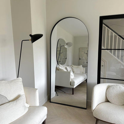 Arcus - Full Length Arched Black Extra Large Metal Mirror 200cm x 90cm