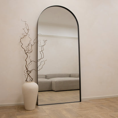 Arcus - Full Length Arched Black Extra Large Metal Mirror 200cm x 90cm