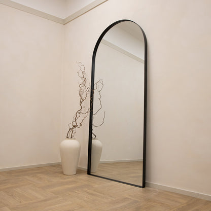 Arcus - Full Length Arched Black Extra Large Metal Mirror 200cm x 90cm