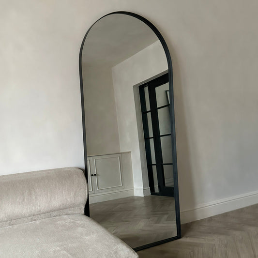 Arcus - Full Length Arched Black Extra Large Metal Mirror 200cm x 90cm
