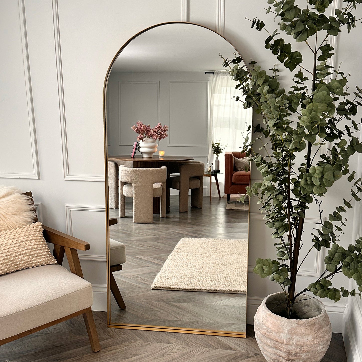 Arcus - Full Length Arched Gold Large Metal Mirror 170cm x 80cm