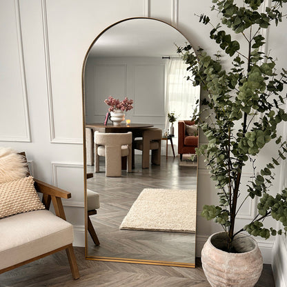 Arcus - Full Length Arched Gold Large Metal Mirror 170cm x 80cm