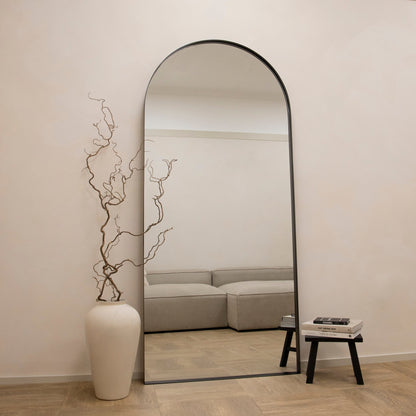 Arcus - Full Length Arched Black Extra Large Metal Mirror 200cm x 90cm
