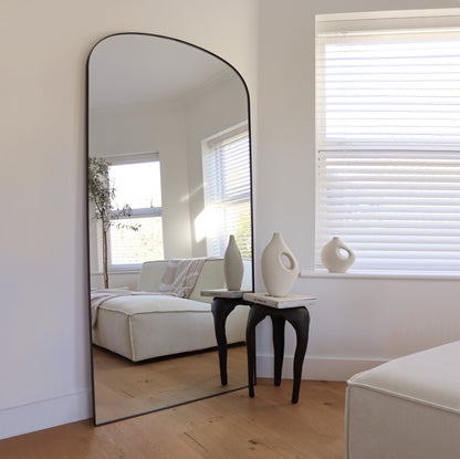 Aria - Full Length Black Large Metal Mirror 180cm x 90cm