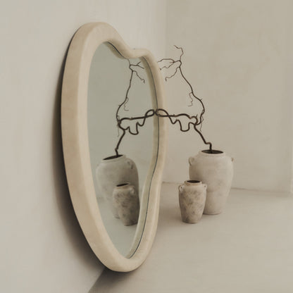 Arcurva - Large Overmantle Concrete Irregular Mirror 130cm x 80cm