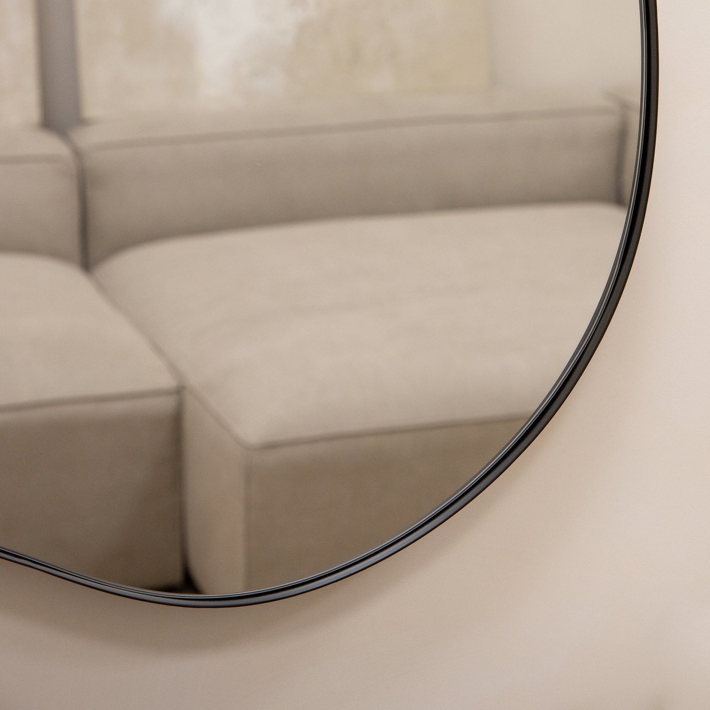 Ava - Black Pond Shaped Irregular Mirror 100cm x 70cm