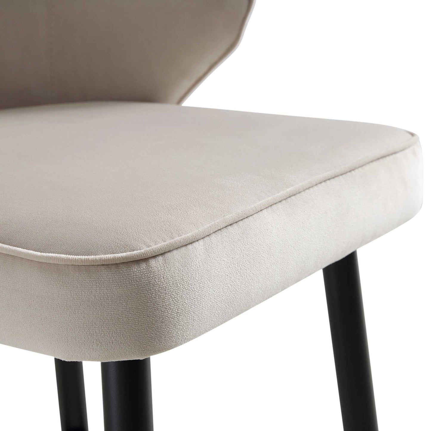 Langham Set of 2 Champagne Velvet Upholstered Carver Counter Stools