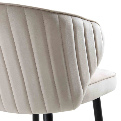 Langham Set of 2 Champagne Velvet Upholstered Carver Counter Stools