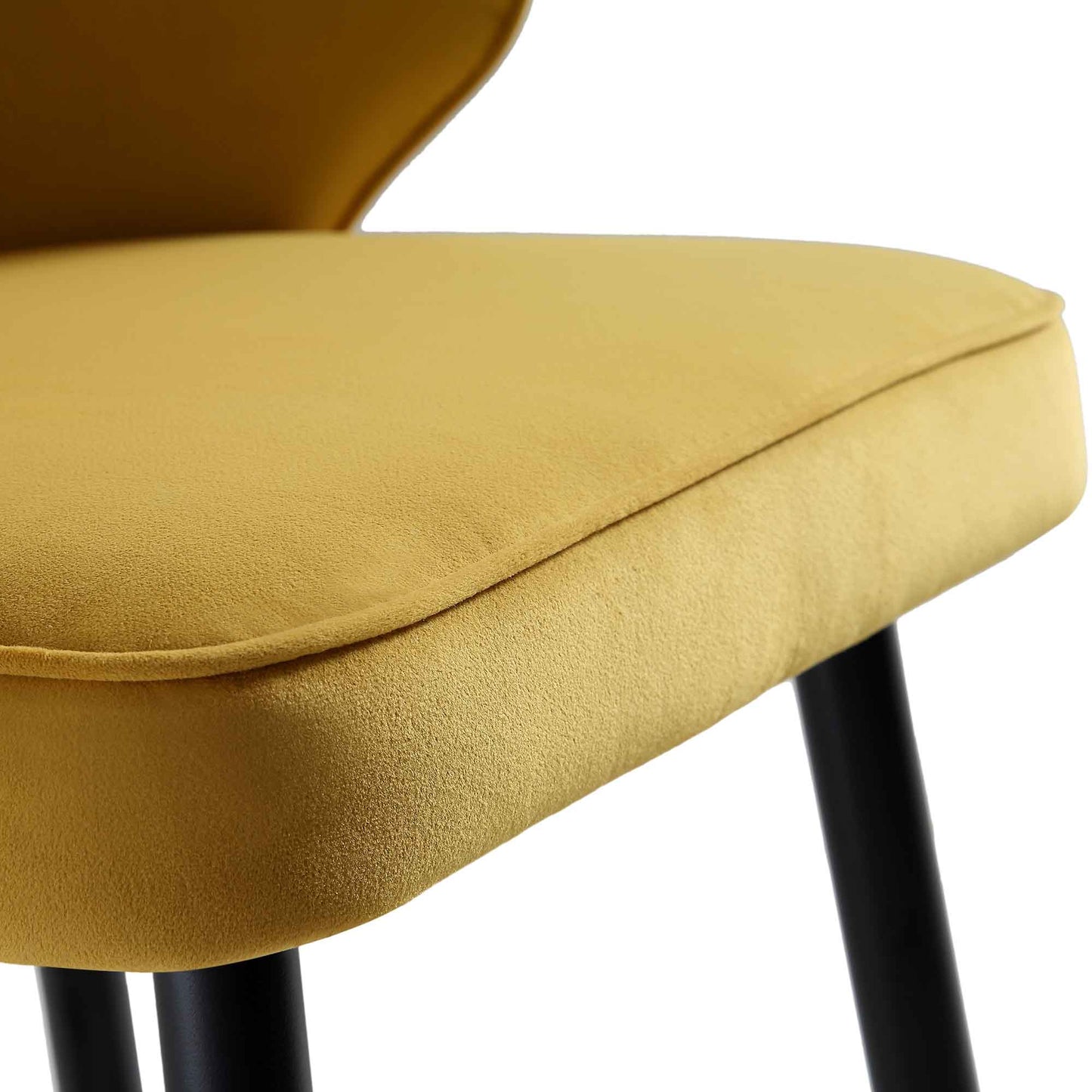 Langham Set of 2 Mustard Velvet Upholstered Carver Counter Stools