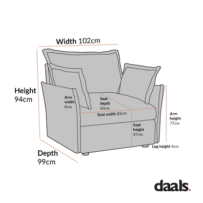 Byron Pillow Edge Mist Grey Boucle Modular Sofa, 1-Seater