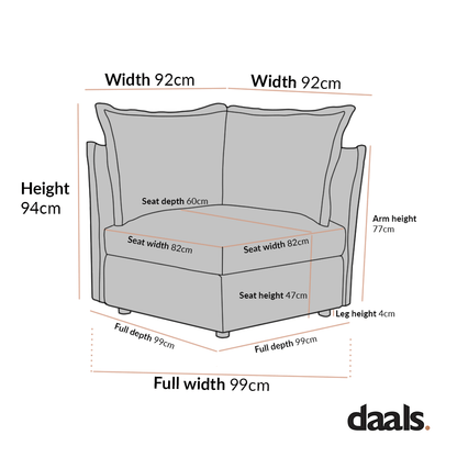 Byron Pillow Edge Moss Green Velvet Modular Sofa, 1-Seater Corner