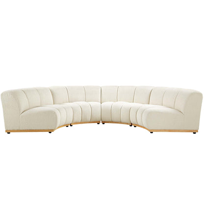 Granvia Ecru Boucle Modular Sofa, 4-Seater Half Circle Sofa