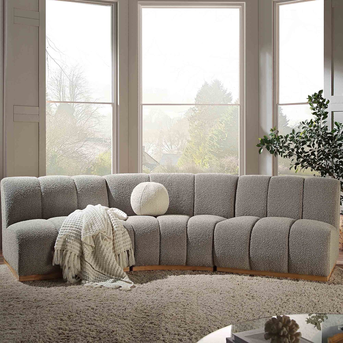 Granvia Taupe Boucle Modular Sofa, 3-Seater Corner Sofa
