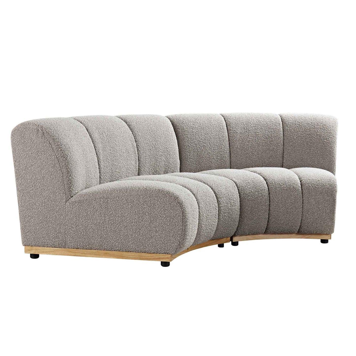 Granvia Taupe Boucle Modular Sofa, 2-Seater Curved Sofa