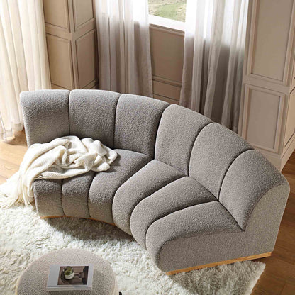 Granvia Taupe Boucle Modular Sofa, 2-Seater Curved Sofa