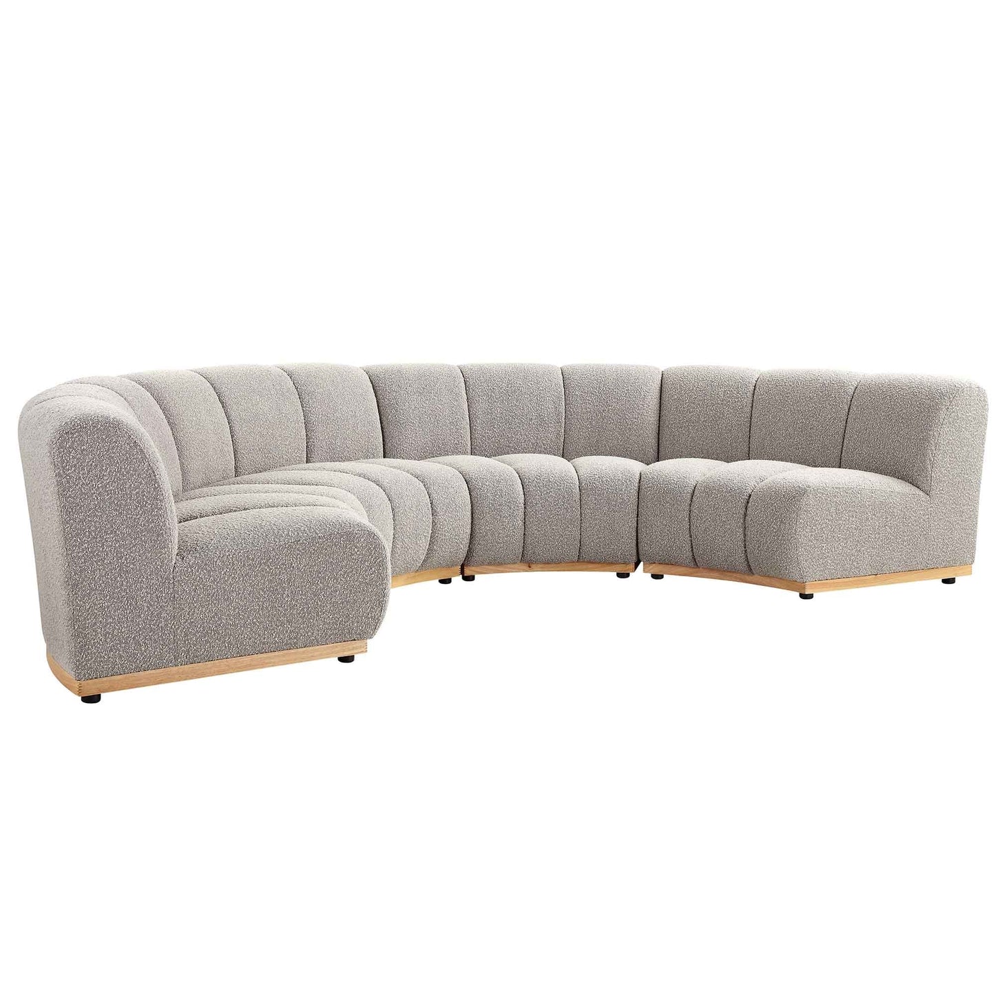 Granvia Taupe Boucle Modular Sofa, 4-Seater Half Circle Sofa