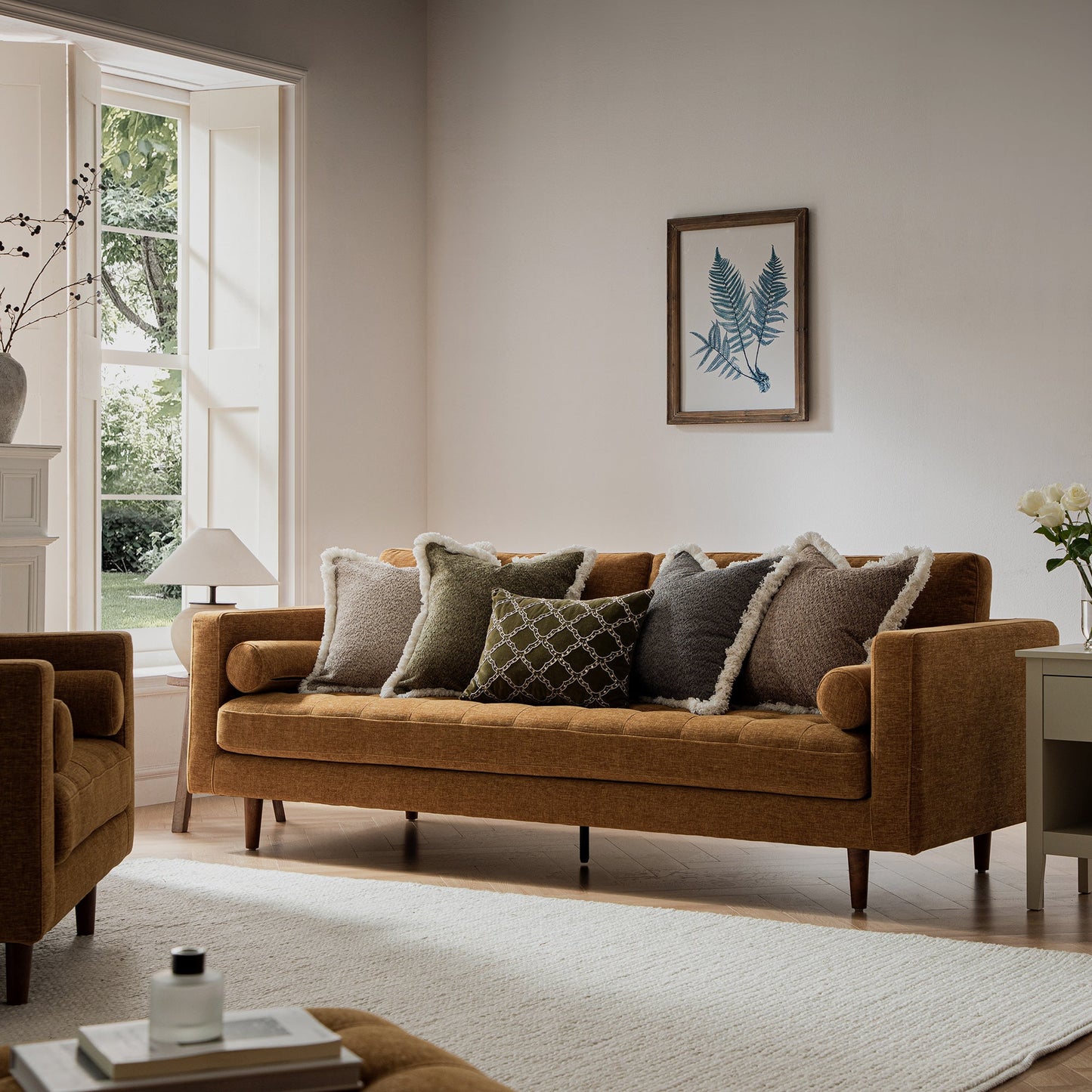 Henrietta Large 3-Seater Sofa, Spiced Honey Chenille