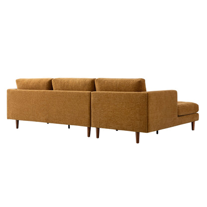 Henrietta Spiced Honey Chenille Grand 4-Seater Chaise End Sofa, Left Hand Facing