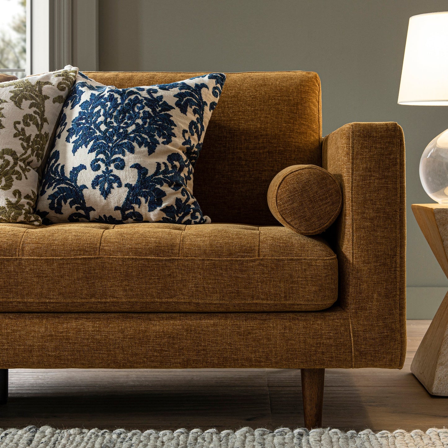 Henrietta Spiced Honey Chenille Grand 4-Seater Chaise End Sofa, Left Hand Facing